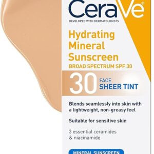 CeraVe Moisturizing Mineral Sunscreen Face Sheer Tint SPF 30
