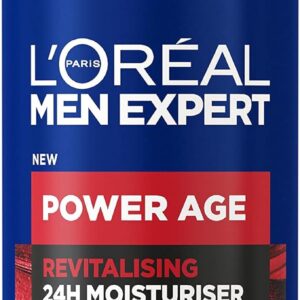 NEW L'Oréal Men Expert Power Age Moisturiser, Hydrating & Revitalising Hyaluronic Acid Moisturiser for Men, designed for Ageing, Dry & Dull Skin 100ml