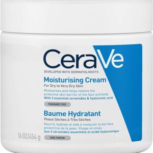 CeraVe Moisturising Cream for Dry to Very Dry Skin 454g with Hyaluronic Acid & 3 Essential Ceramides