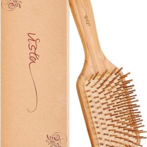 Hair Brush, Bamboo Hairbrush For Long,Thick,Curly,Wavy,Dry or Damaged Hair, Reducing Hair Breakage and Frizzy, No More Tangle, with Exquisite Cloth Bag